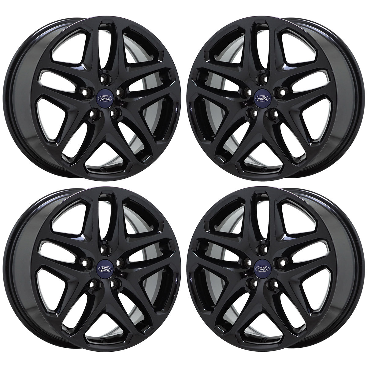 17" Ford Fusion Gloss Black wheels rims Factory OEM set 3957